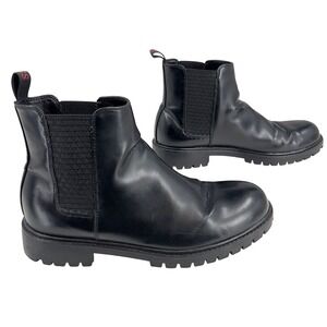 Guess USA Men's Black Chelsea Boot Slip On Lug Sole Dark Academia Size 10.5